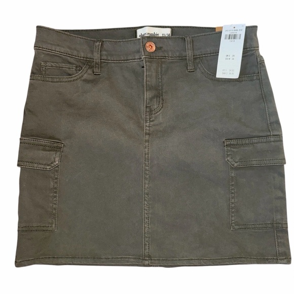 abercrombie kids Other - Abercrombie Kids Army Green Sueded Stretch Girls Cargo Skirt Sz 13/14 NWT $35